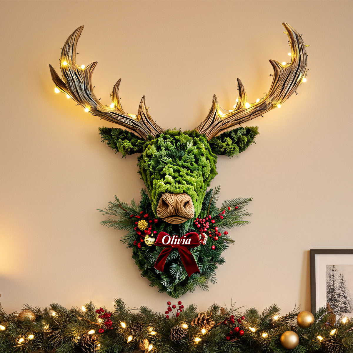 Couronne de cerf - Panneau lumineux LED personnalisé pour la chasse