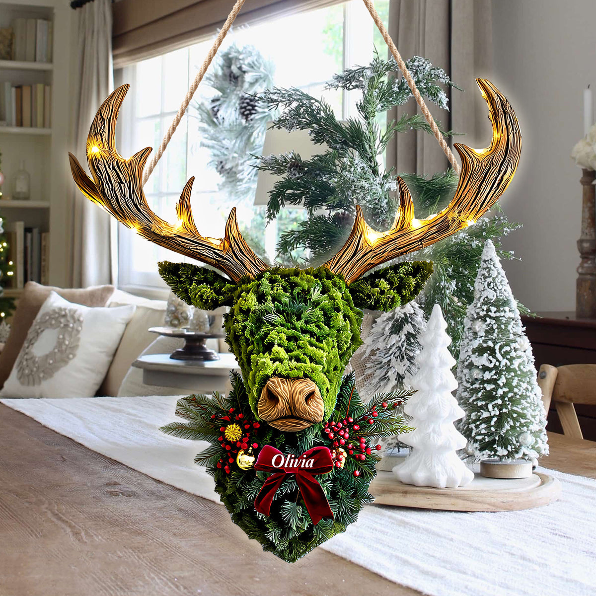 Couronne de cerf - Panneau lumineux LED personnalisé pour la chasse