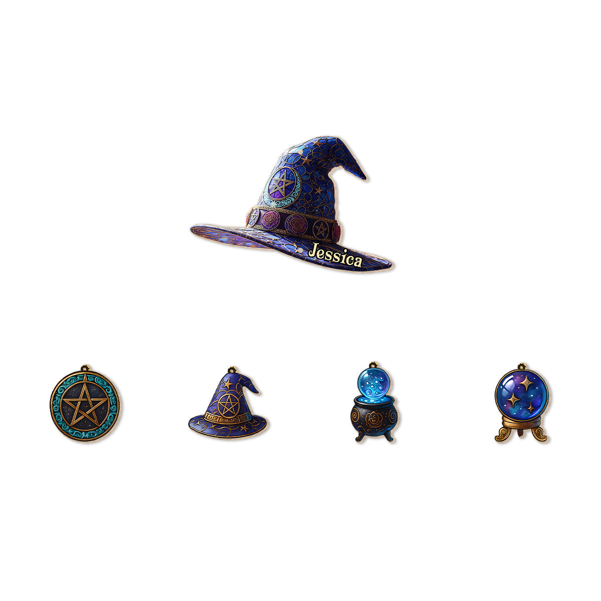 Witch Hat - Personalized Witch Wind Chime With Charms