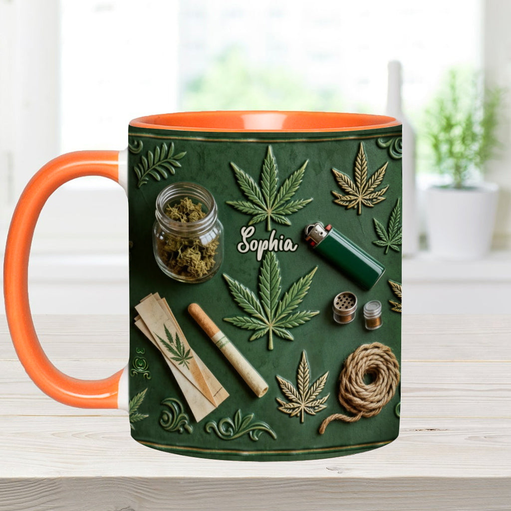Green Magic Leaf - Personalized Weed Accent Mug