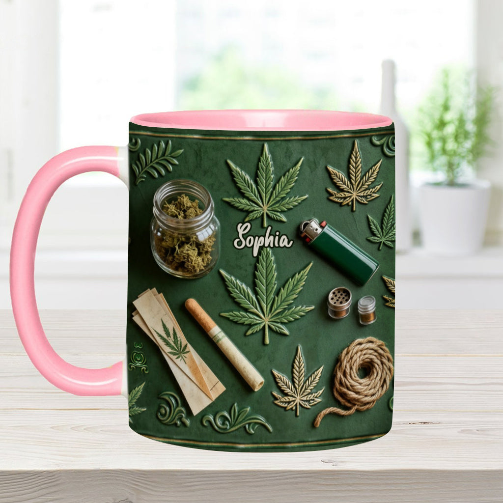Green Magic Leaf - Personalized Weed Accent Mug