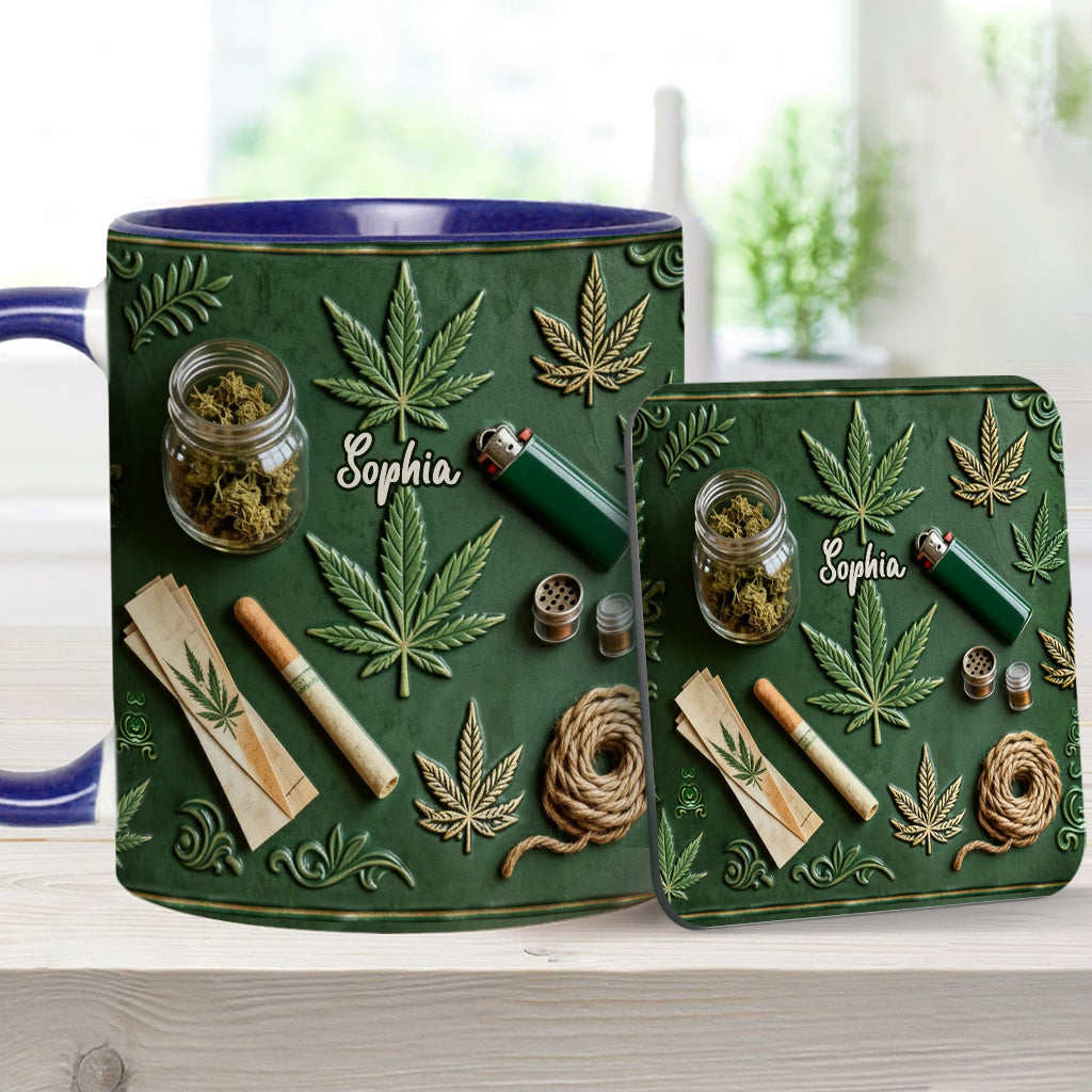 Green Magic Leaf - Personalized Weed Accent Mug