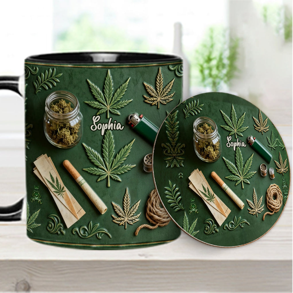 Green Magic Leaf - Personalized Weed Accent Mug