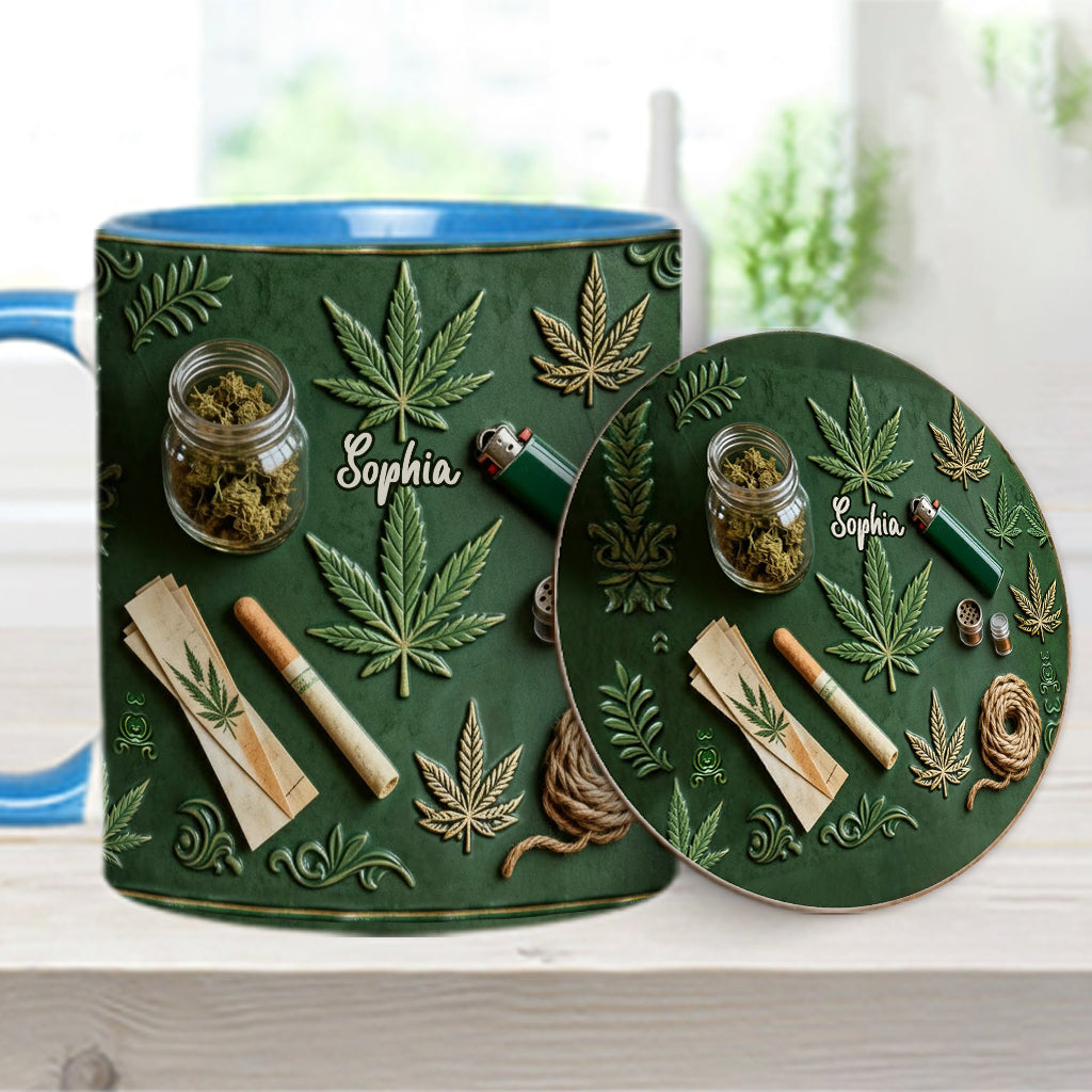 Green Magic Leaf - Personalized Weed Accent Mug