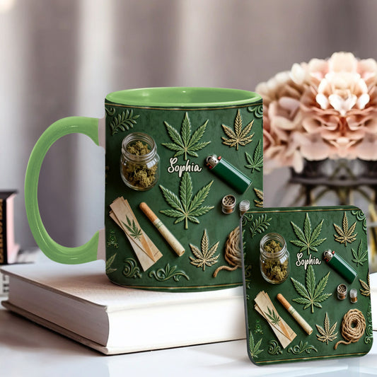 Green Magic Leaf - Personalized Weed Accent Mug
