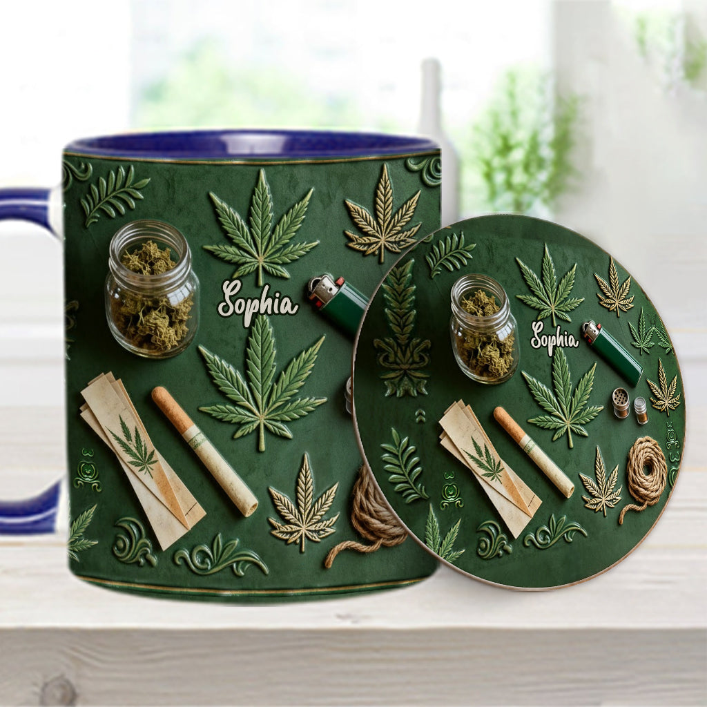 Green Magic Leaf - Personalized Weed Accent Mug