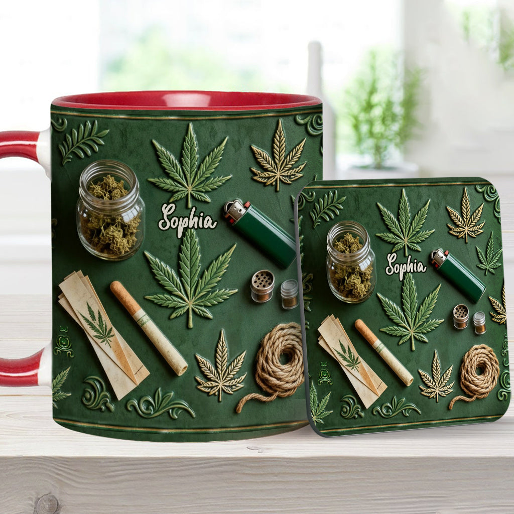 Green Magic Leaf - Personalized Weed Accent Mug