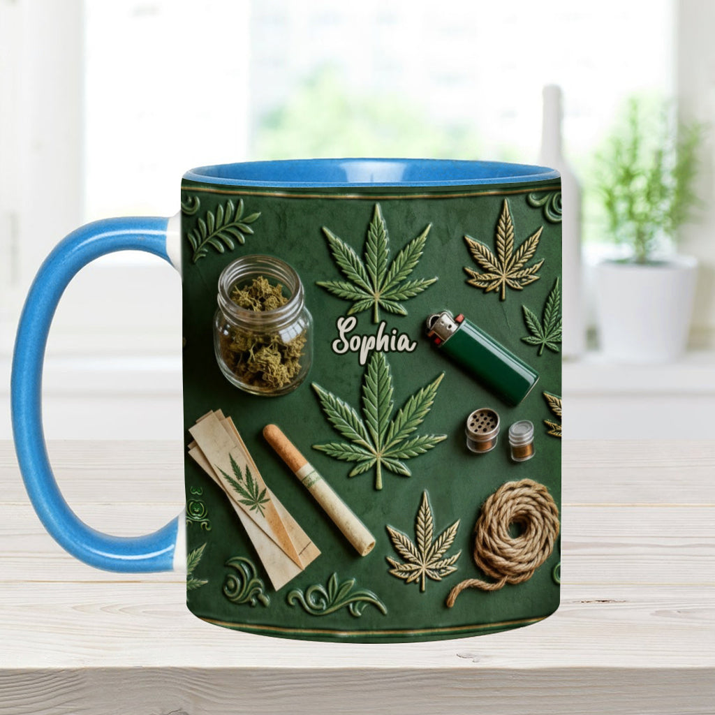 Green Magic Leaf - Personalized Weed Accent Mug