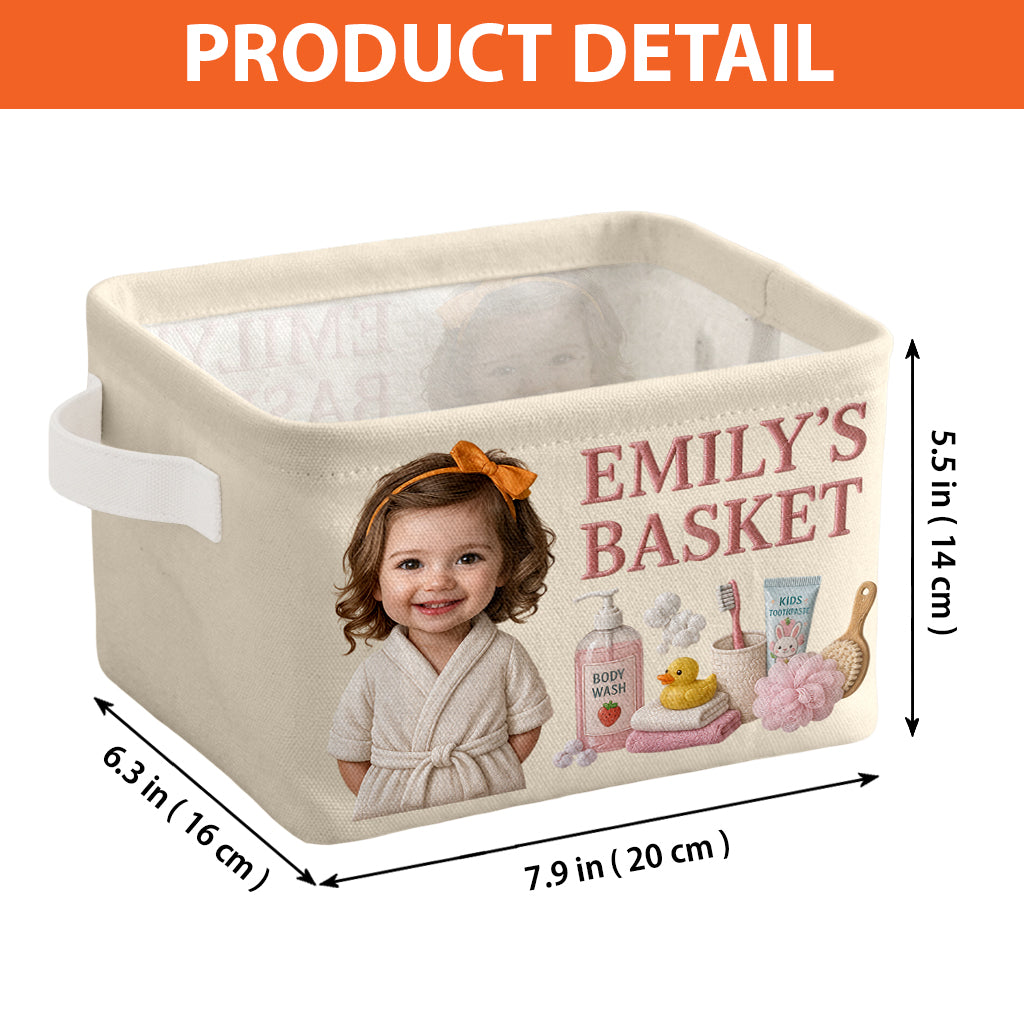 Bathroom Storage Basket - Personalized Kid Rectangle Storage Basket