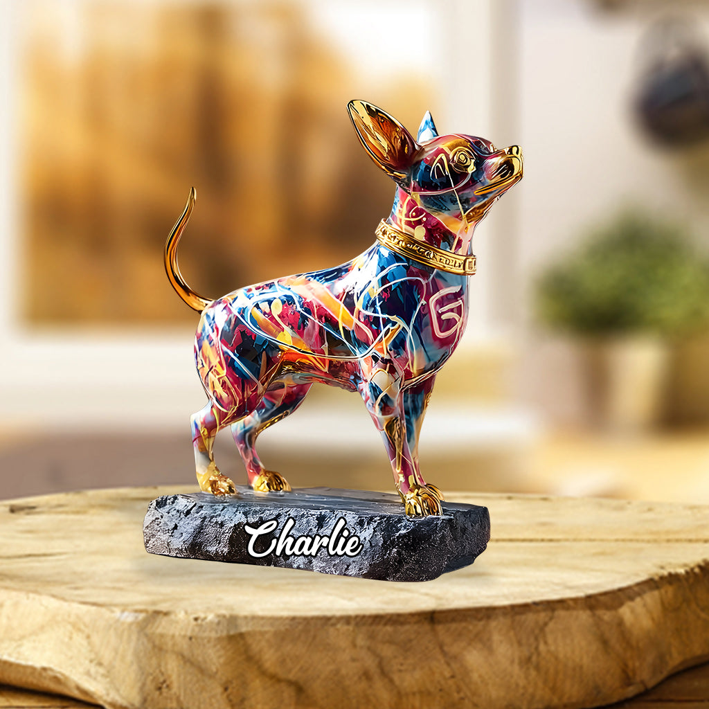 Sculpture de chien vibrante - Plaque acrylique personnalisée en forme de chien
