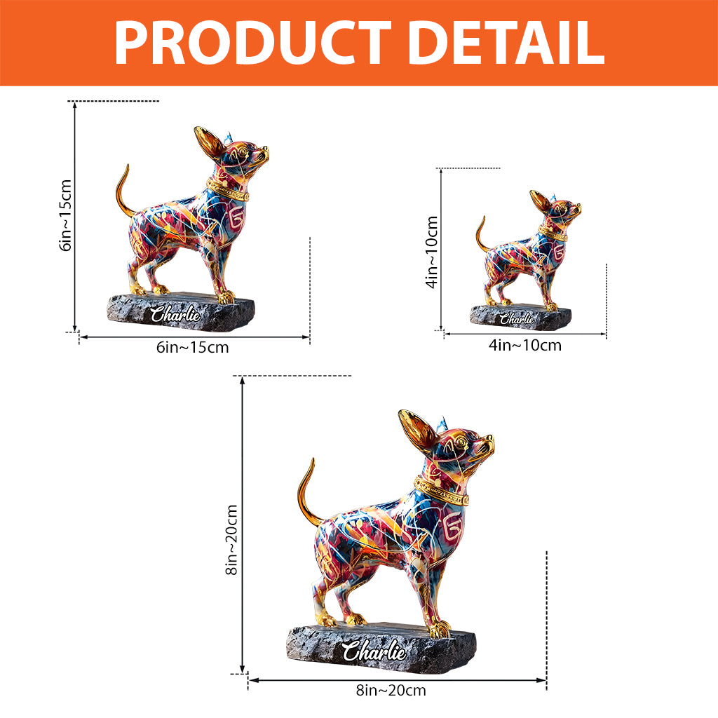 Sculpture de chien vibrante - Plaque acrylique personnalisée en forme de chien