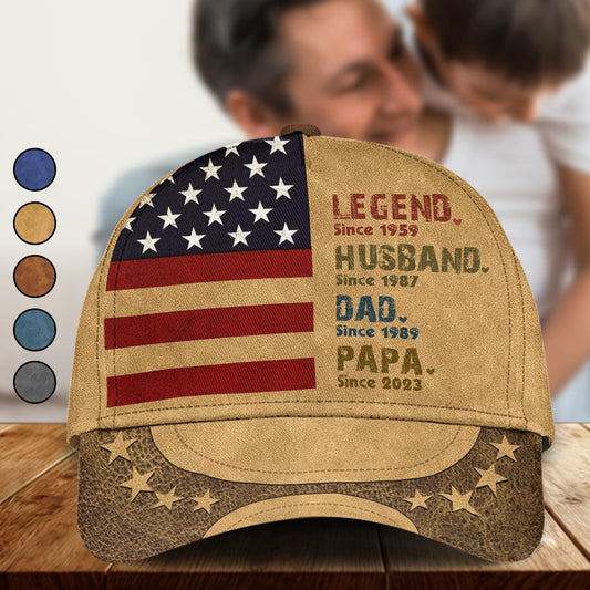 Legend Dad Father - Personalized Father Classic Cap