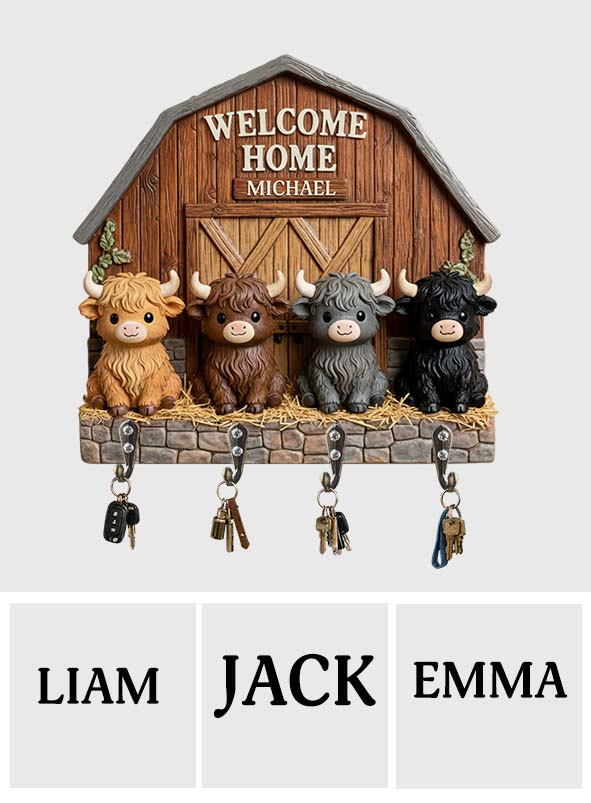 Adorables petites vaches - Porte-bagages suspendu personnalisé en forme de vache des Highlands