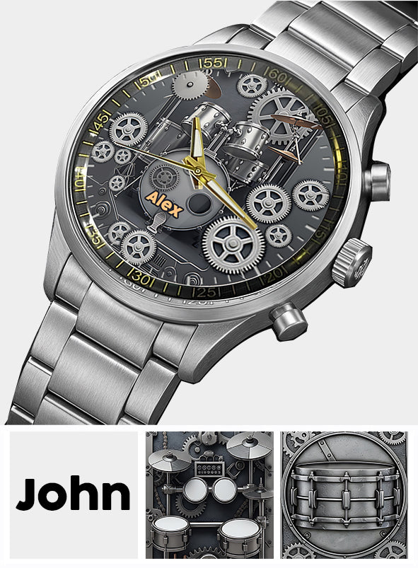 Vie de batteur - Montre-bracelet personnalisée pour batteur