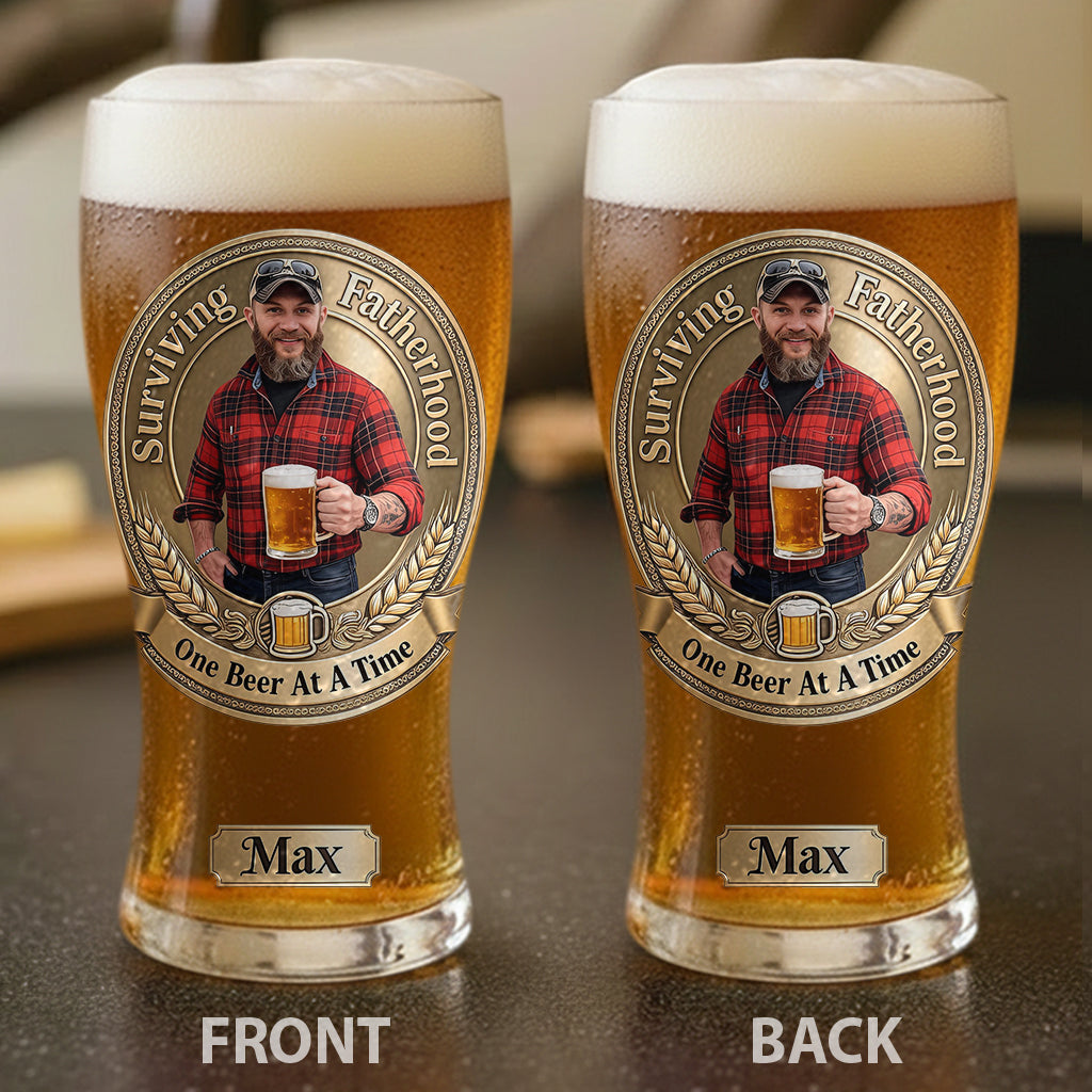Vater Kraft - Personalisierbares Bierglas für Väter