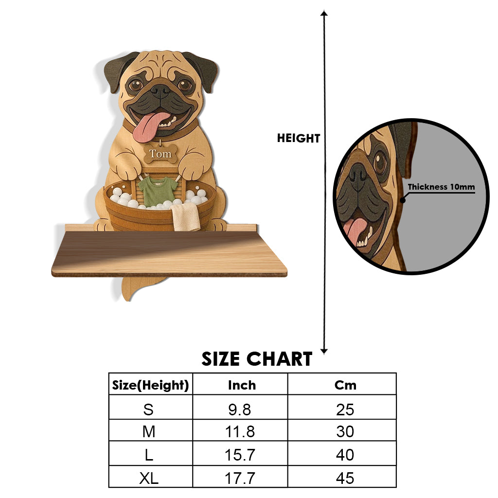 Funny Gift for Dog Owner - Personalized Dog Wooden Floating Shelf