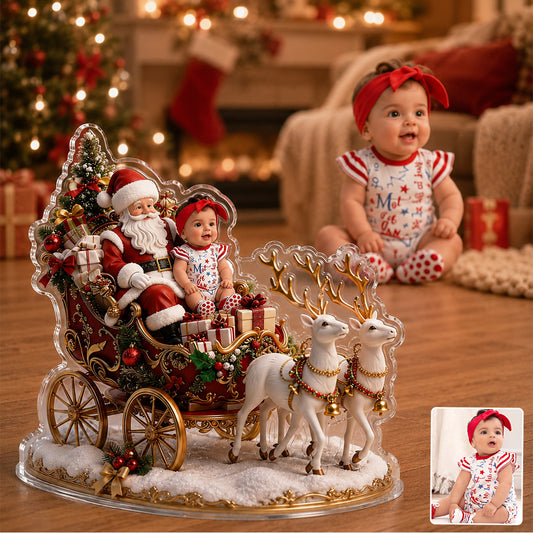 Frohe Weihnachten - Personalisierte Kinder Acrylplakette in Sonderform