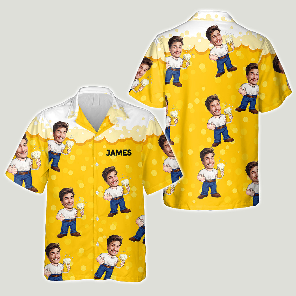 Funny Beer Caricature Man - Personalized Beer Hawaiian Shirt
