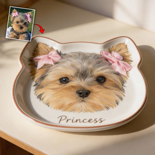 Individuell gestaltbare Ablageschale mit Haustierfoto – Personalisierbares Hunde-Ablagefach