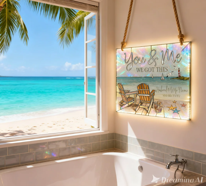 We Got This - Personalized Couple LED Light Acrylic Sign