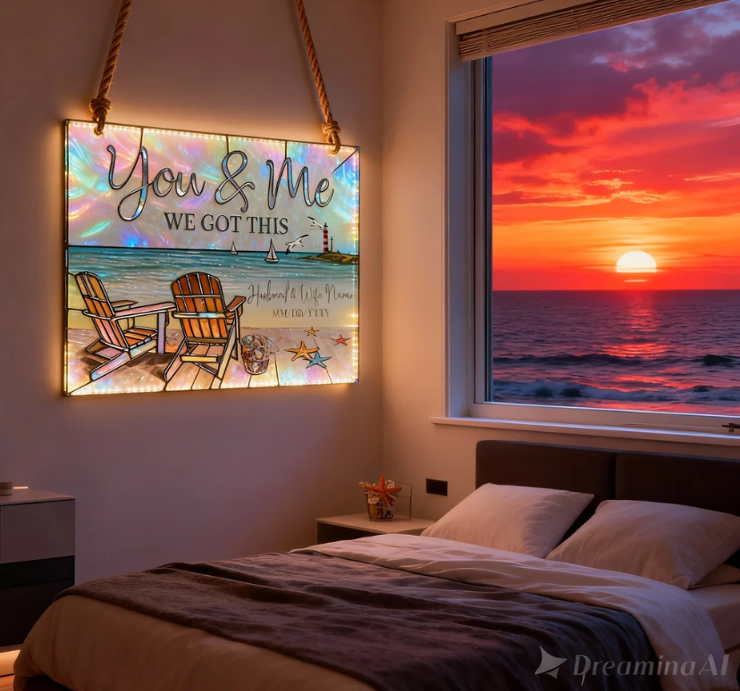 We Got This - Personalized Couple LED Light Acrylic Sign