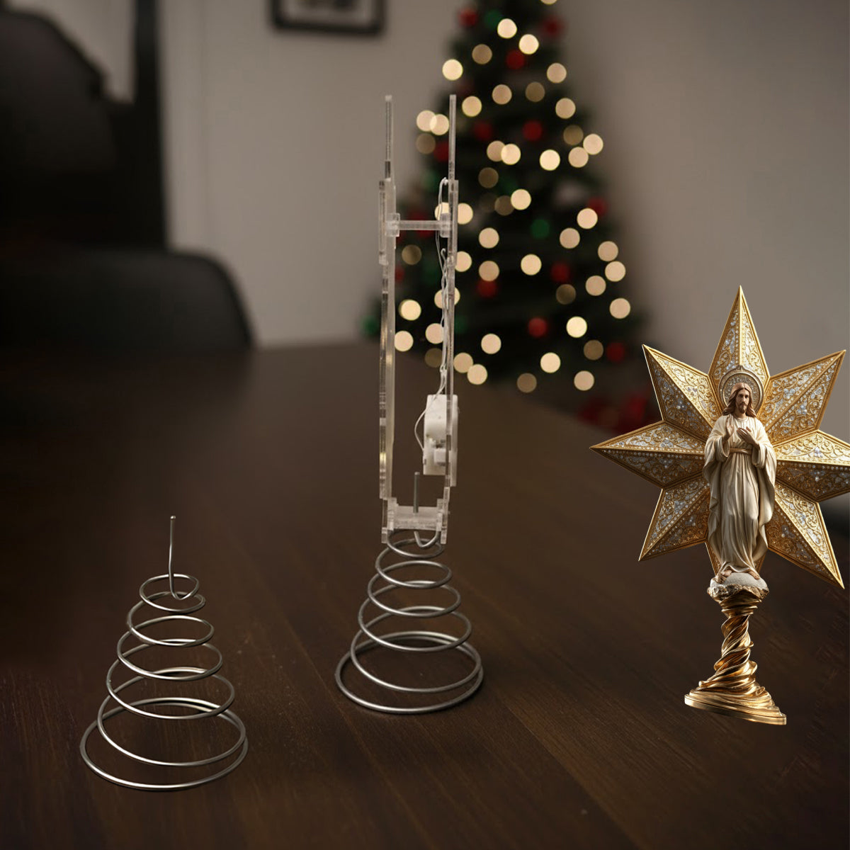 Stern von Bethlehem – Personalisierte christliche LED-Lichterbaumspitze