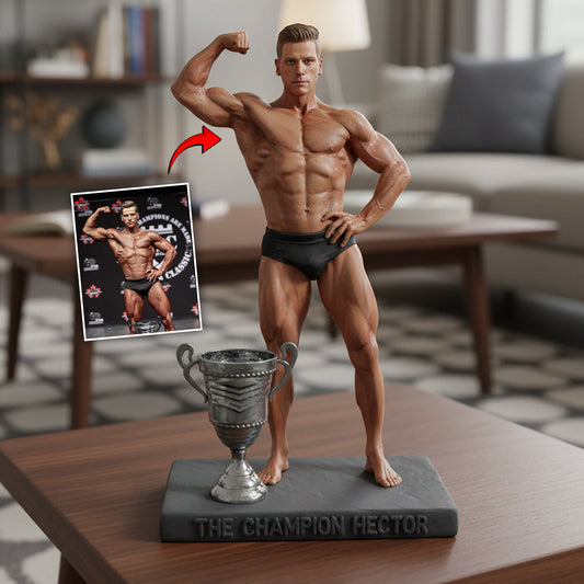 Individuell gestaltbare Fitness-Acrylplakette nach Foto – Personalisierte Fitness-Plakette in Sonderform