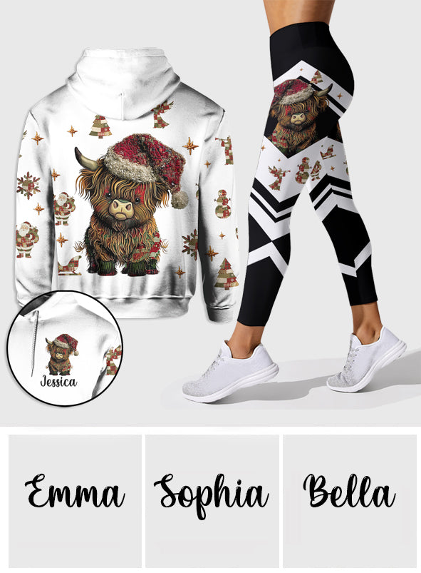 Adorable vache des Highlands - Sweat à capuche et legging personnalisés motif vache des Highlands