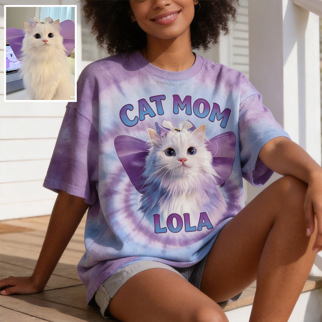 T-shirt Style Tie-Dye Pour Propriétaire de Chien - T-shirt Personnalisé