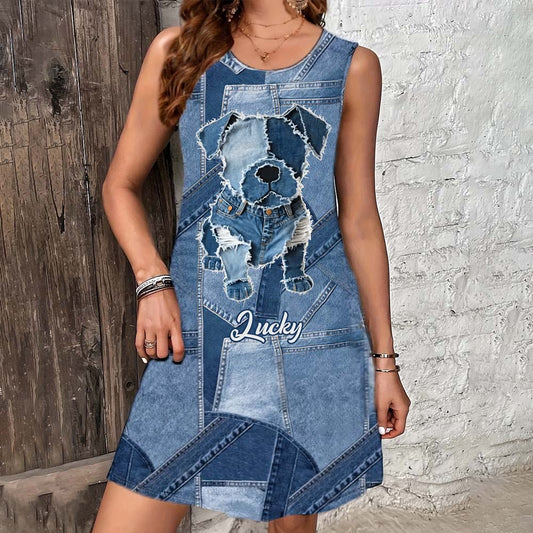 Niedliches Bulldoggen-Kleid – personalisiertes ärmelloses Bulldoggen-Kleid