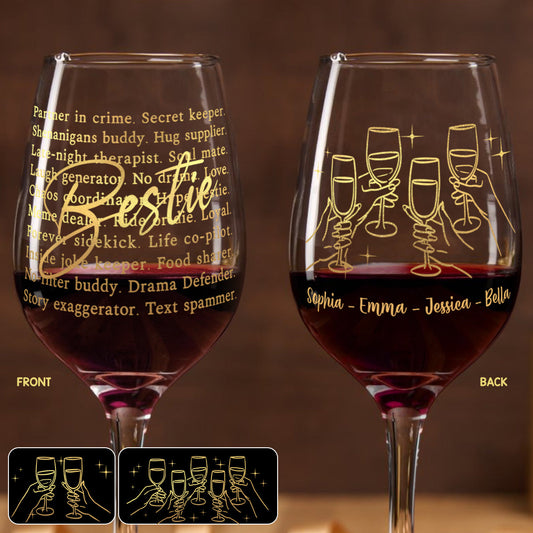 Complice de toujours - Verre à vin personnalisé pour meilleure amie avec longue tige