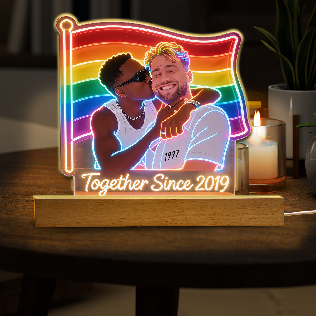 Personalisierte Foto - LGBT Unterstützung LED Nachtlicht