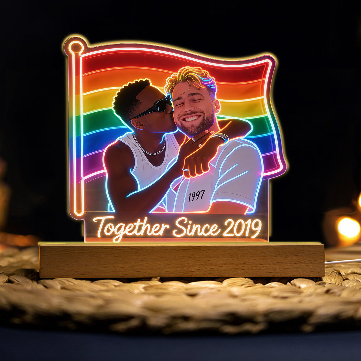 Personalisierte Foto - LGBT Unterstützung LED Nachtlicht