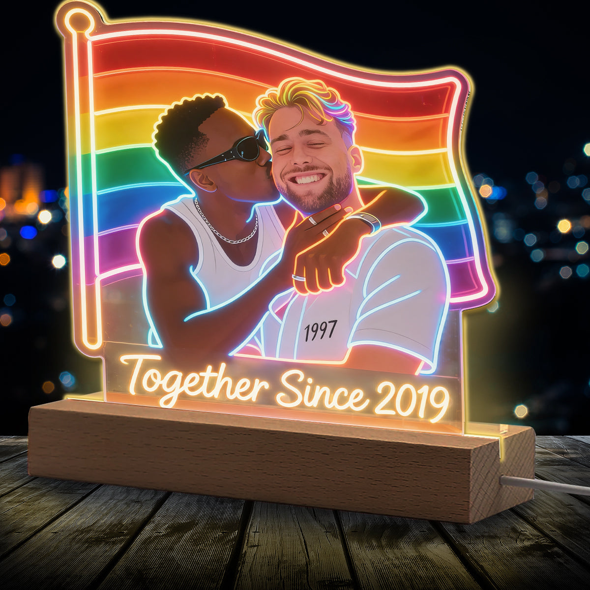 Personalisierte Foto - LGBT Unterstützung LED Nachtlicht