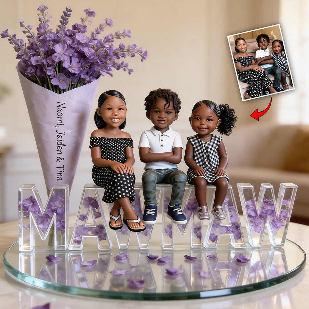 Photo Personnalisée, Fleur Personnalisée - Plaque Acrylique Personnalisée pour Mamie