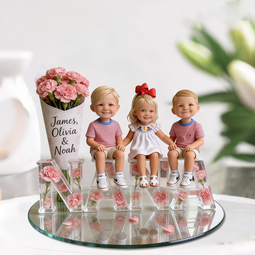 Photo Personnalisée, Fleur Personnalisée - Plaque Acrylique Personnalisée pour Mamie