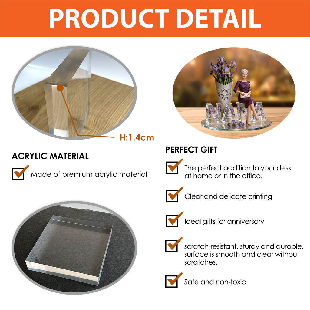 Custom Any Photo Perfect Gift For Mom, Grandma - Personalized Mother Custom Shaped Acrylic Plaque