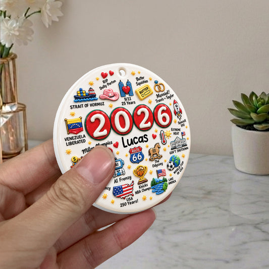 2026 Bilan de l'année - Ornement de Noël 3D Premium Personnalisé