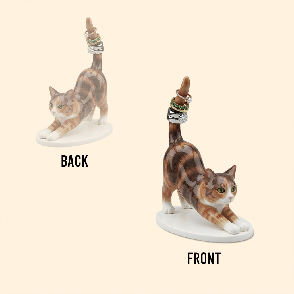 Porte-bijoux personnalisé pour les amoureux des chats, personnalisable à partir de n'importe quelle photo - Porte-bagues en acrylique personnalisé en forme de chat