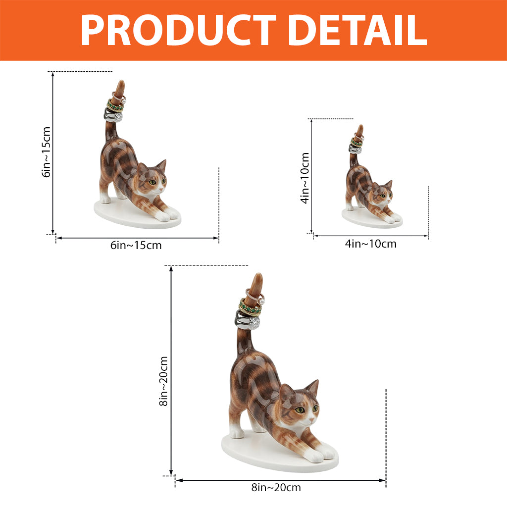 Porte-bijoux personnalisé pour les amoureux des chats, personnalisable à partir de n'importe quelle photo - Porte-bagues en acrylique personnalisé en forme de chat