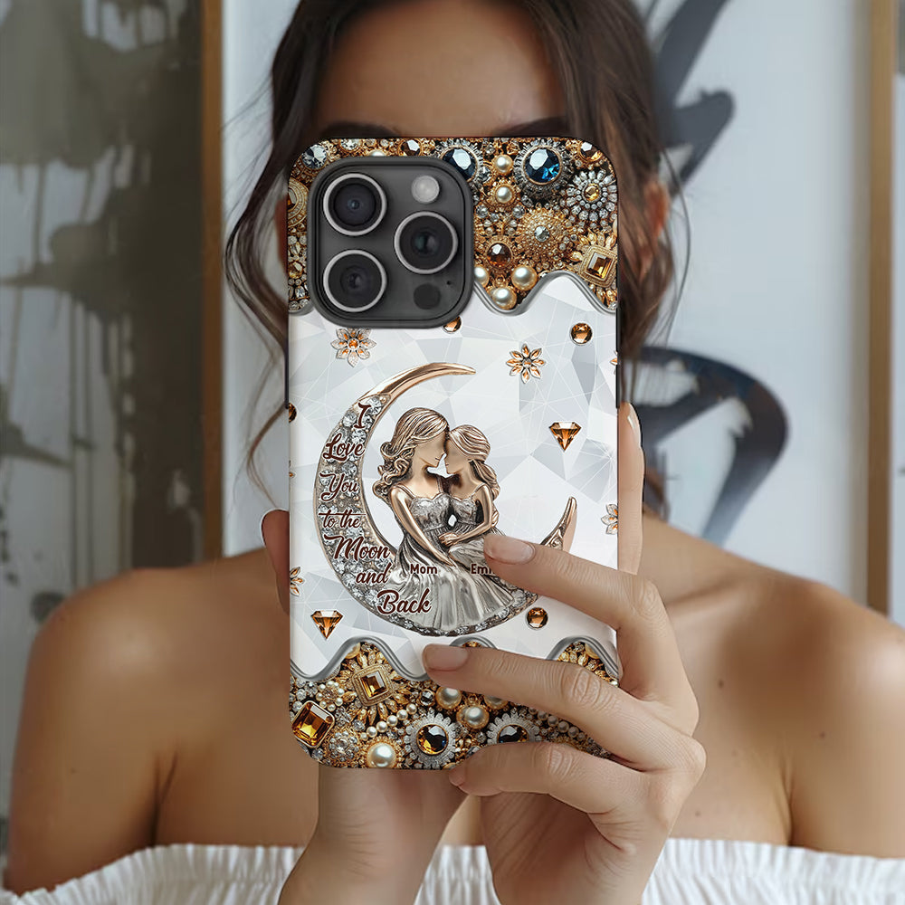 I Love You To The Moon And Back - Personalized Mother Full Print Phone Case