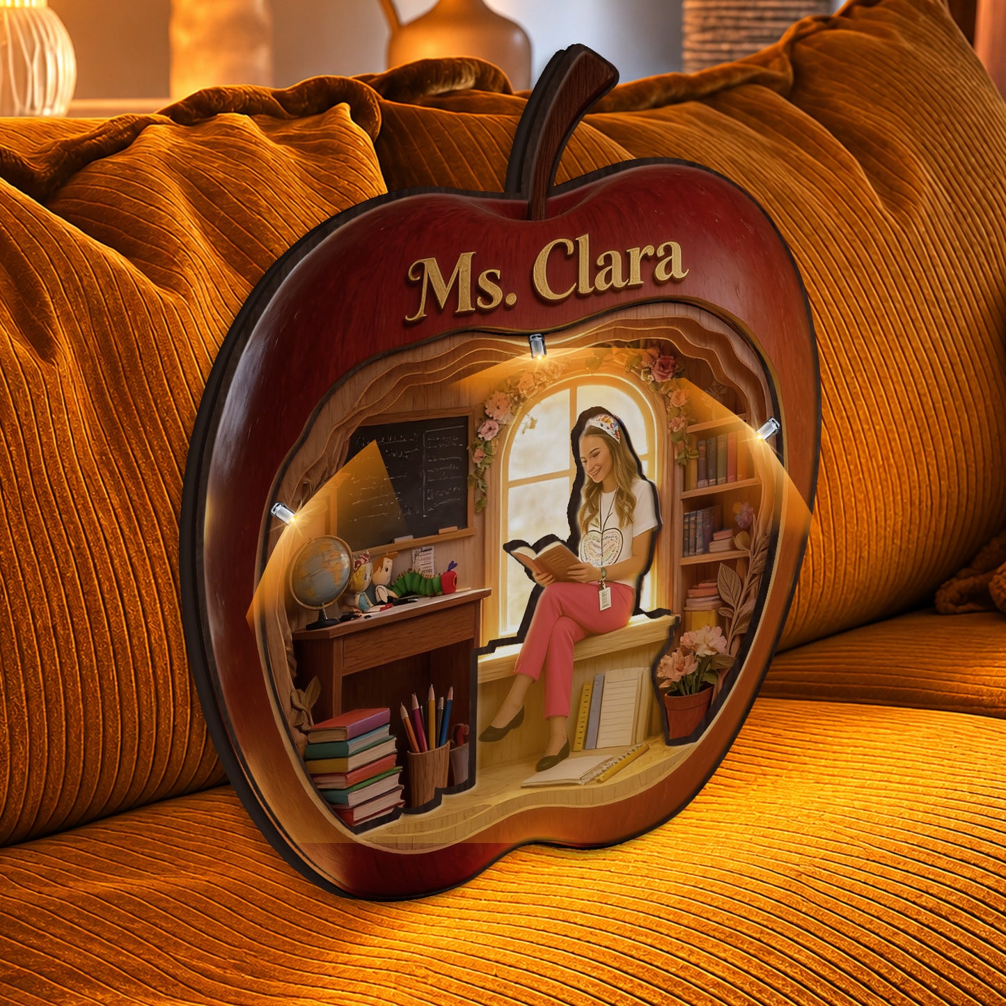 It's A Good Day To Teach Tiny Humans - Personalized Teacher Wooden Light Shadow Box