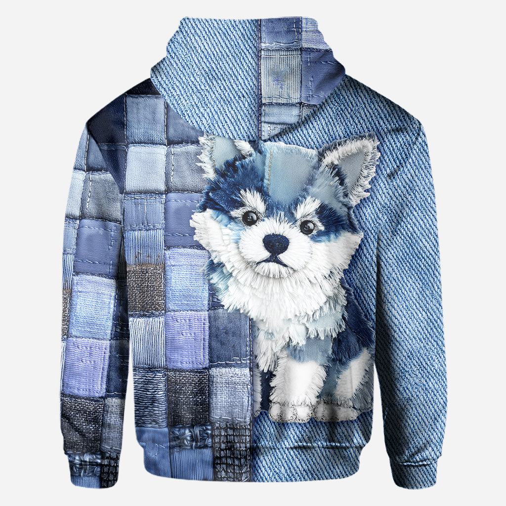 T-shirt personnalisé « J’adore le Shiba Inu » avec un chien.