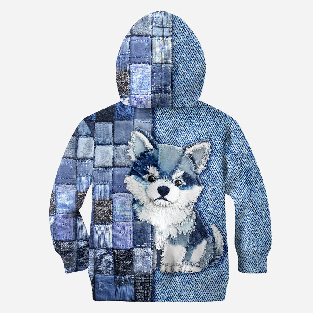 T-shirt personnalisé « J’adore le Shiba Inu » avec un chien.