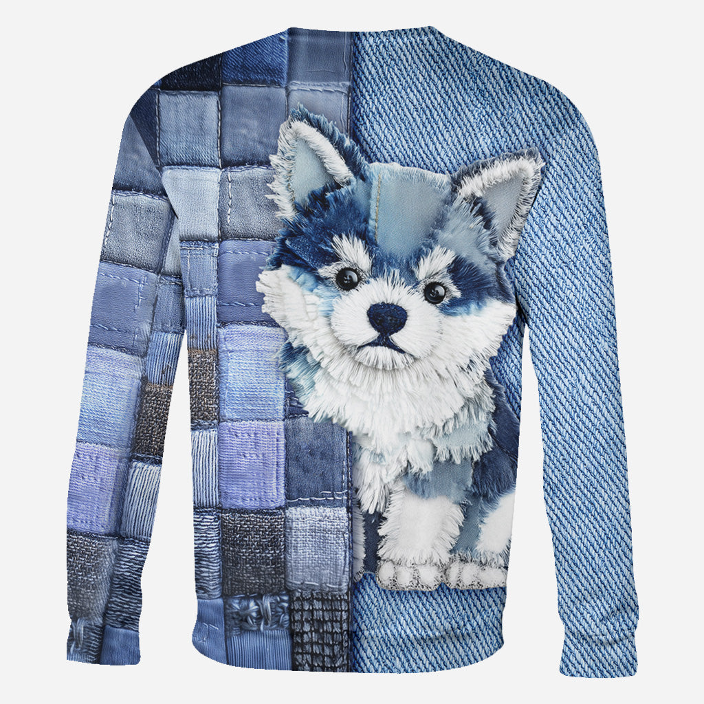 T-shirt personnalisé « J’adore le Shiba Inu » avec un chien.