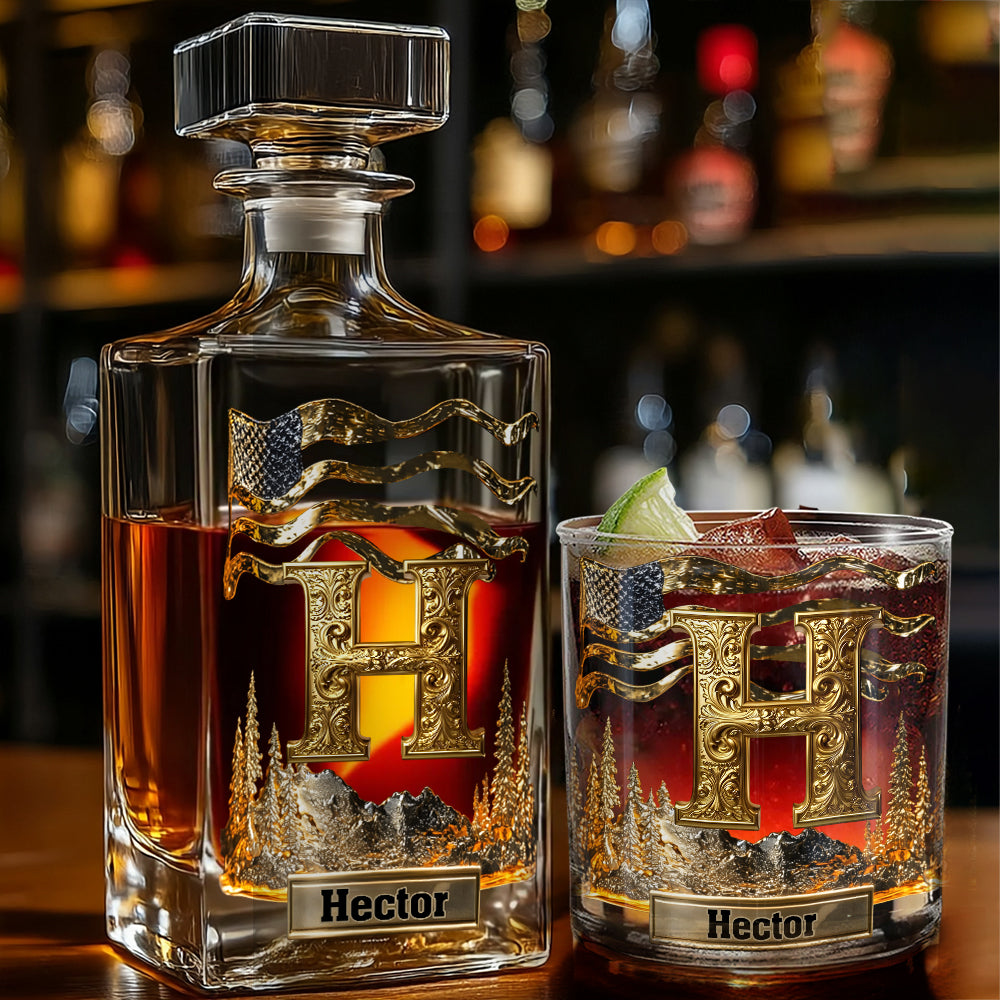 Anfangsbuchstabe für Whisky- und Bourbon-Liebhaber – personalisiertes Whiskyglas
