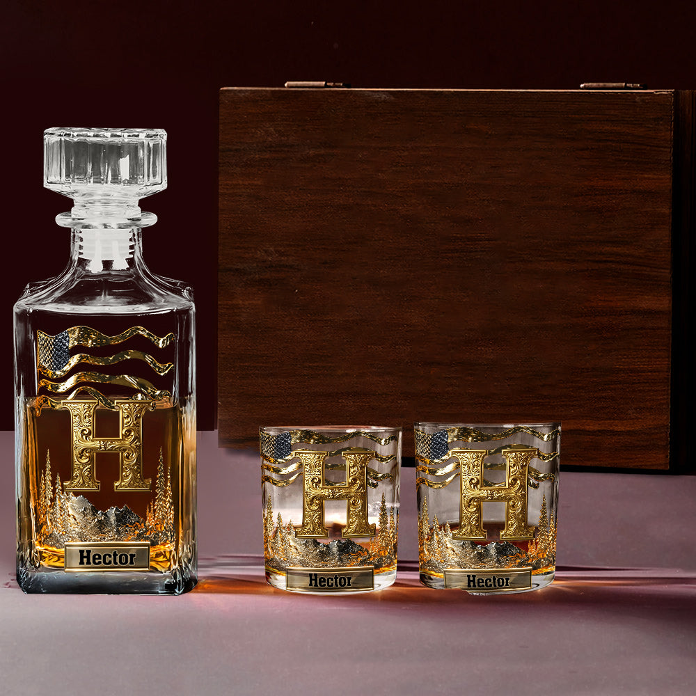 Anfangsbuchstabe für Whisky- und Bourbon-Liebhaber – personalisiertes Whiskyglas