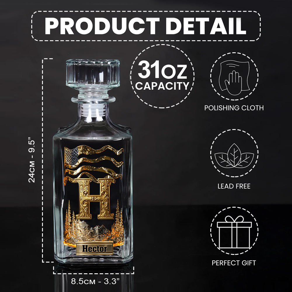 Anfangsbuchstabe für Whisky- und Bourbon-Liebhaber – personalisiertes Whiskyglas
