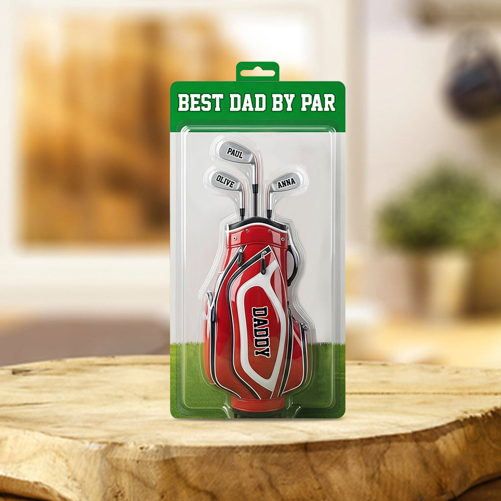 Meilleur papa selon le par - Plaque acrylique personnalisée de golf en forme de carte de crédit