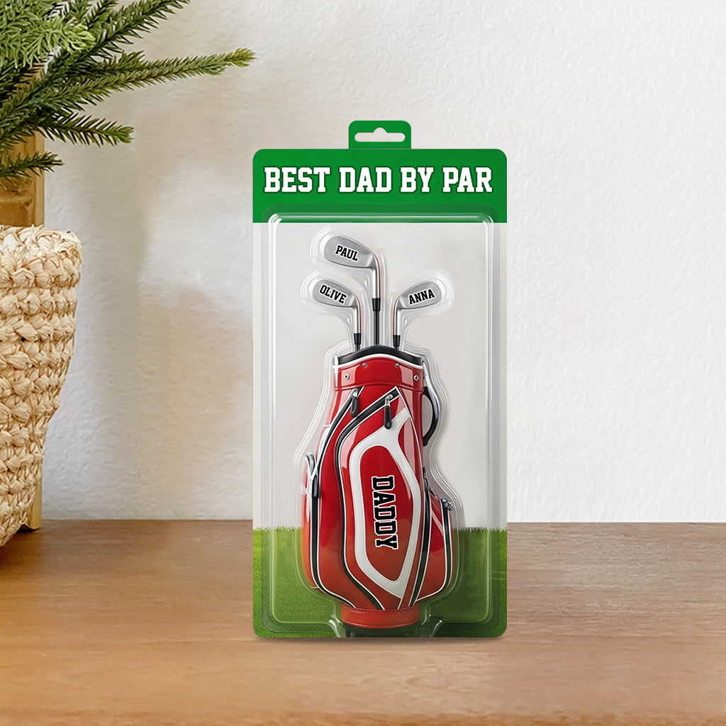 Meilleur papa selon le par - Plaque acrylique personnalisée de golf en forme de carte de crédit